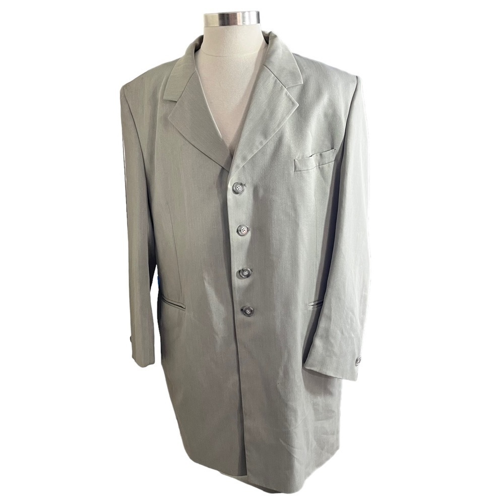 Geno Cappeli Men Light Green Taupe 4 Button Suit Jacket Sz 50L 41” L Blazer Coat